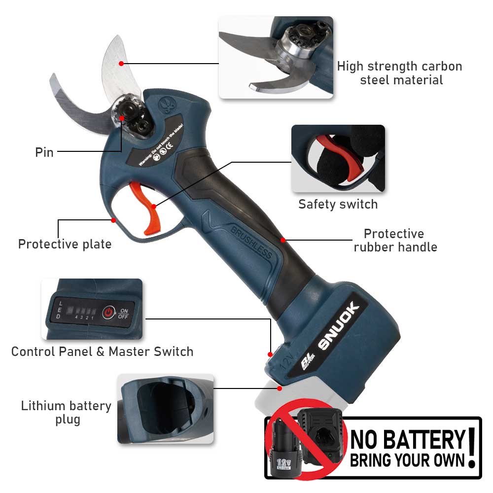 مقص تقليم كهربائي بدون فرشاة 1 - مراجعة Gardening Tools Battery Powered وسعره