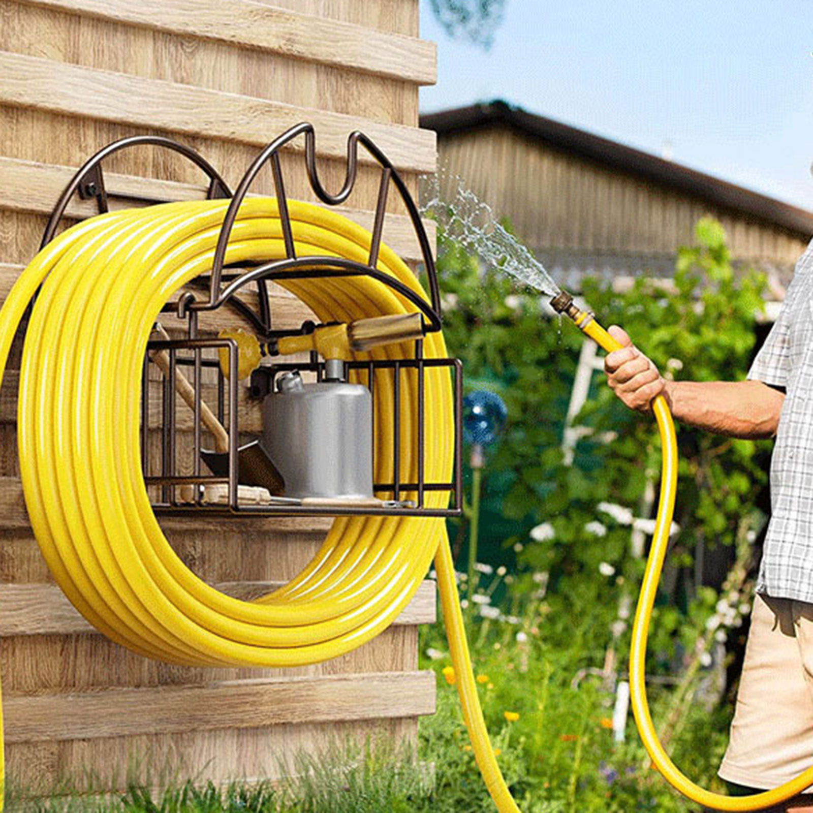 حامل خرطوم حديقة مثبت على الحا - مراجعة Gardening Tools Holder وسعره
